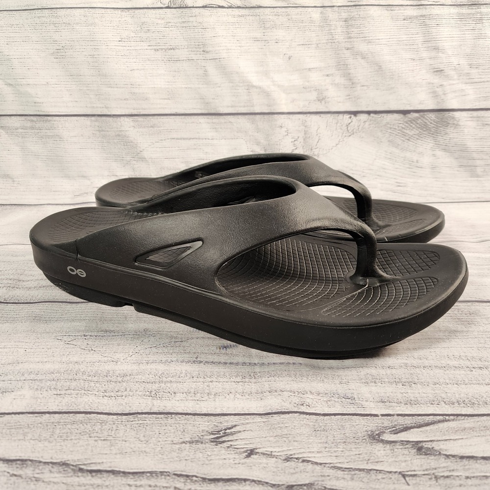 OOFOS OOriginal Black Recovery Sandals Mens 16 Womens 18 EU 49 Flip Flops Thong